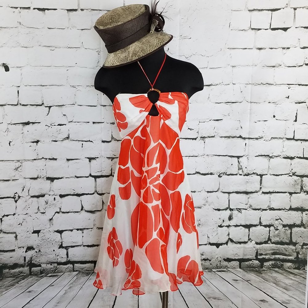 Orange & White Sundress by Milly of New York